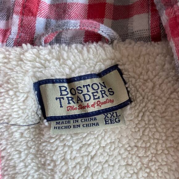 Boston Traders Jacket Hooded Sherpa Lined Pink Plaid Flannel Women's Size XXL - Picture 5 of 9